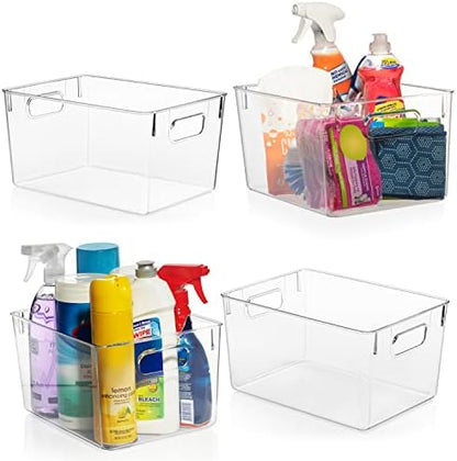  Plastic Storage Bins – Perfect Kitchen Organization Or Pantry Storage – Fridge Organizer, Pantry Organization And Storage Bins, Cabinet Organizers