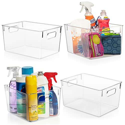  Plastic Storage Bins – Perfect Kitchen Organization Or Pantry Storage – Fridge Organizer, Pantry Organization And Storage Bins, Cabinet Organizers