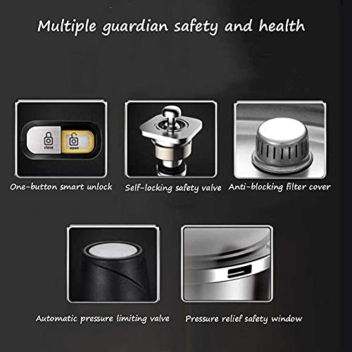  Pressure Cooker Household 304 Stainless Steel One-piece Shaped Bottom Pressure Cooker，one-button Opening And Closing Pressure Cooker Large Capacity (Size : 7.5L)
