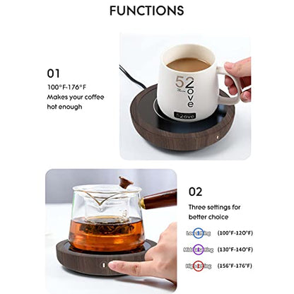  Mug Warmer, Coffee Mug Warmer For Desk, Cup Warmer With 3 Temperature Setting For Coffee, Milk, Tea, Chocolate, Beverage