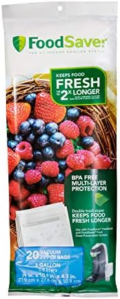 FoodSaver OodSaver 1-Gallon Vacuum Zipper Bags, 12 Count, Multi