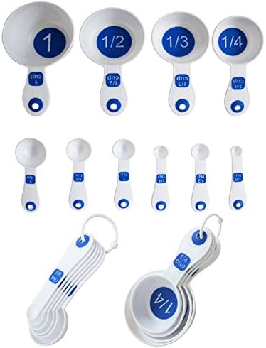  42018-1 Set Of 10 Piece Spoons And Measuring Cups (Black & Blue), White