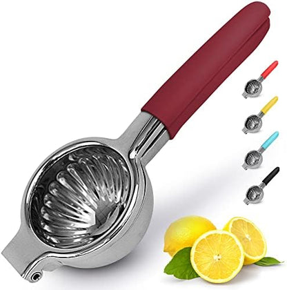  Lemon Squeezer Stainless Steel With Premium Heavy Duty Solid Metal Squeezer Bowl And Food Grade Silicone Handles - Large Manual Citrus Press Juicer And Lime Squeezer Stainless Steel