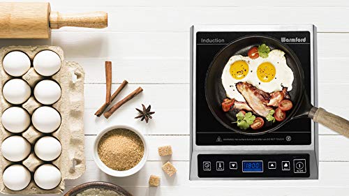  1800W Commercial Induction Cooktop Countertop Stove Electric Stove Burner With LCD Screen And ANTI-SKIP SURFACE (120V)