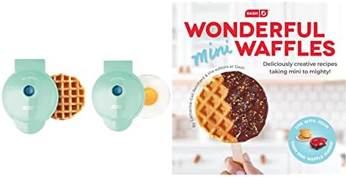 Dash Mini Maker Waffle Maker + Griddle, 2-Pack Griddle + Waffle Iron - Aqua