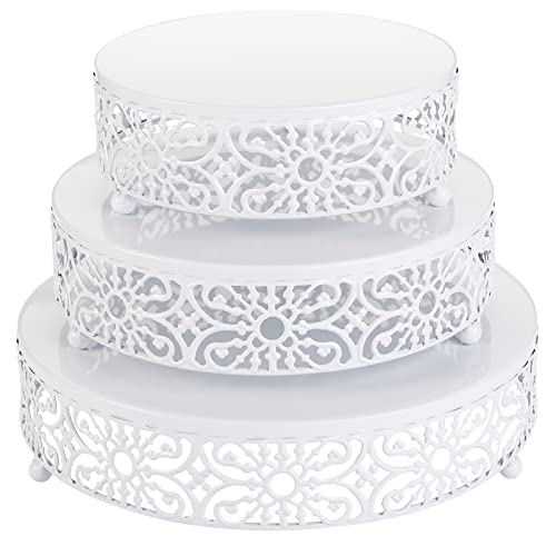  3-Piece Cake Stand Set, Round Metal Cake Stands, Dessert Cupcake Stands, Cupcake Pastry Candy Plate For Wedding, Event, Birthday Party