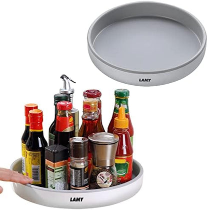 Lamy AMY Lazy Susan Organizer Kitchen Organization, 2 Pack 10 Inch Lazy Susan Turntable For Cabinet, Pantry, Refrigerator And Table, Black