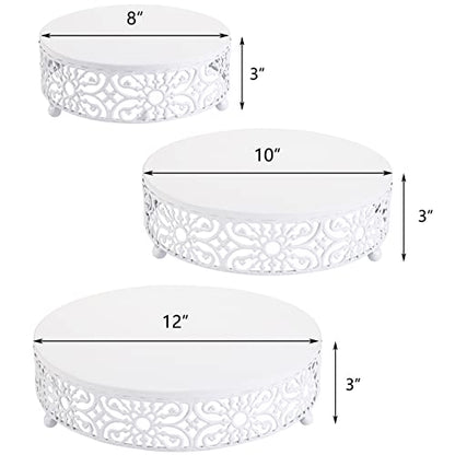  3-Piece Cake Stand Set, Round Metal Cake Stands, Dessert Cupcake Stands, Cupcake Pastry Candy Plate For Wedding, Event, Birthday Party