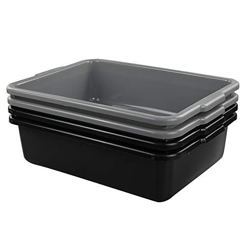  13 L Plastic Commercial Tote Box, Bus Tubs/Bus Box, 4-Pack