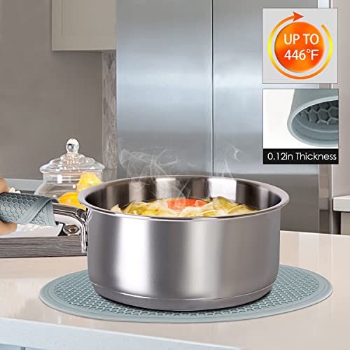  Silicone Microwave Mats, 12 Inch Multi-Use Microwave Mat Heat Resistant Pot Holders Hot Pads For Kitchen, Silicone Cover Pad For Microwave Oven Hot Pot Pans, Silicone Cover Pad, Light Gray 2 Pack