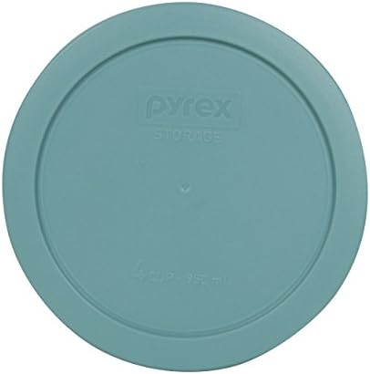 Pyrex 7201-PC Turquoise Round 4 Cup Plastic Storage Lid, Made In USA - 4 Pack