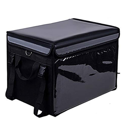  Insulated Food Delivery Bag Waterproof Portable Insulated Grocery Tote Food Warmer Bag Takeaway Box For Restaurant Delivery Grocery Shopping (Black)