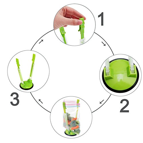  Stier Baggy Rack For Ziplock Bag Holder Stand Adjustable/Hands Free Clip Food Storage Bag Holder For Ziplock Bag Stands / 3 Pack/3pcs