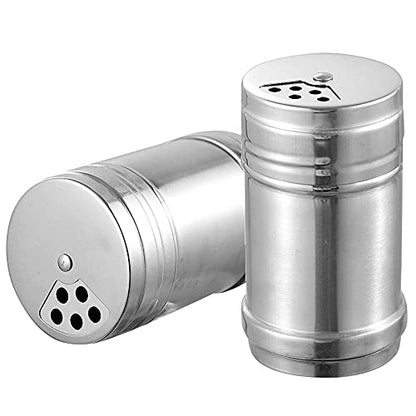  Steel Seasoning 2 Pack Seasoning Bottle With Stainless Steel Dredge Shaker Spice Shaker Cooking Kitchen Gadget Rotatable Cover