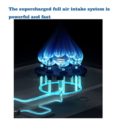  Portable Gas Stove, 5.2KW 9-cavity Wok With Flameout Protection, Black Tempered Glass Cast Iron Pot Frame, Easy To Clean (Size : NG)