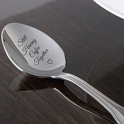  Ll Having Coffee Together - Friendship Gift - Love - Mine - Valentine - Gift For Him - Gift For Friends Who Are Moving Away - Steeliness Steel Spoon With Messages By Boston Creative Company LLC