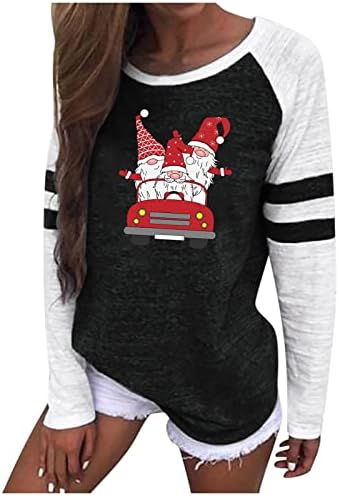  Womens Causal Loose Crewneck Cute Crew Neck Christmas Print Long Sleeve Sweatshirts Loose Tops Pullover Top Streetwear