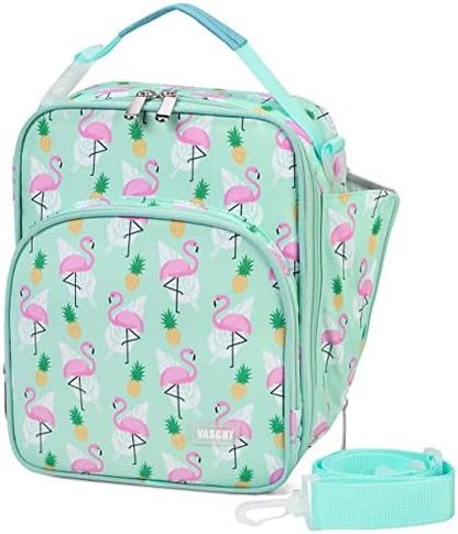  Lunch Boxes Bag For Kids, Insulated Lunchbox Reusable Containers For Boys With Detachable Shoulder Strap For School Blue Dinosaur