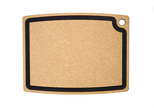  Gourmet Series Cutting Board With Juice Groove, 17.5-Inch By 13-Inch, Natural/Slate