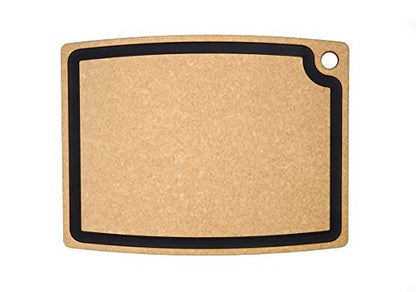  Gourmet Series Cutting Board With Juice Groove, 17.5-Inch By 13-Inch, Natural/Slate