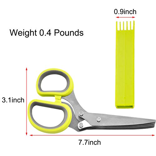  Kitchen Herb Scissors Kitchen Chopping Shear Mince & Snip Herbs Easy & Safe To Store Use With Basil Thyme Parsley & More Dishwasher Safe Baoludz