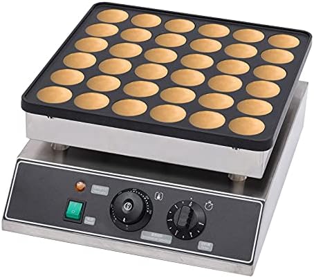 Mini Dutch Pancake Baker Maker, Commercial Electric Nonstick 36Pcs 1.9Inch Poffertje Mini Waffle Pancake Maker Stainless Steel For Restaurants, Cafes Shops