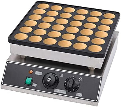  Mini Dutch Pancake Baker Maker, Commercial Electric Nonstick 36Pcs 1.9Inch Poffertje Mini Waffle Pancake Maker Stainless Steel For Restaurants, Cafes Shops