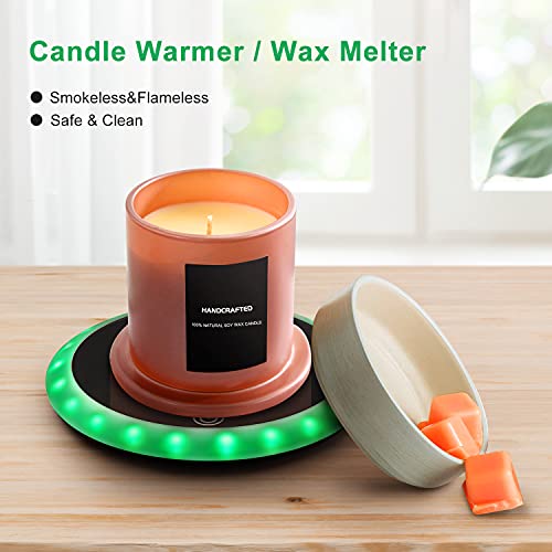  Coffee Mug Warmer Cup Warmer: Electric Canlde Warmer Plate Smart Mug Warmer For Desk Auto Shut Off Beverage Warmer Constant Temperature Home Office Use For Milk Tea Cocoa Hot Chocolate Water