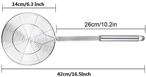  Wire Kitchen Skimmer Spider Strainer Stainless Steel Food Colander Slotted Ladle Scoop For Pasta Deep Frying Chips