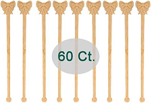  Sansnow Disposable Stirrers Coffee Stir Sticks, Bamboo Sticks For Hot Milk/Chocolate, Party Drink Stirring 60 Counts, 6.9"(Pineapple)