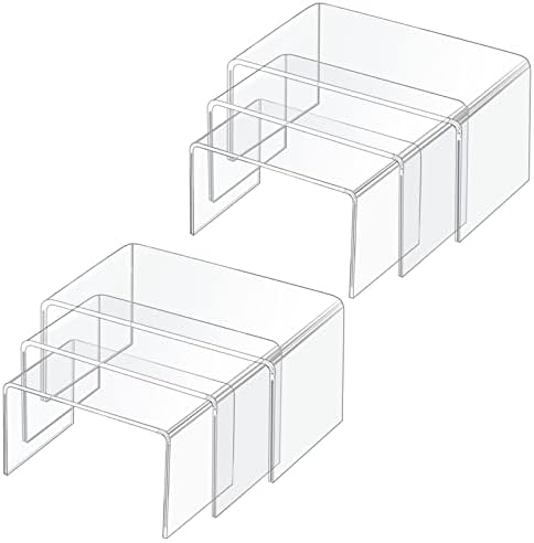  8 Pcs Acrylic Risers For Display, 9” Clear Acrylic Riser Stands, Acrylic Display Risers For Show Funko Pop Figures, Cupcake, Jewelry, Candle, Toys, Perfume And More