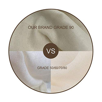  Uoon Grade 90 Cheesecloth, Reusable 100% Unbleached Cotton Fabric, 5 Yards 45 Square Feet Ultra Fine Muslin Cloths For Filter,Butter, Cooking, Strainer, Baking, Steaming