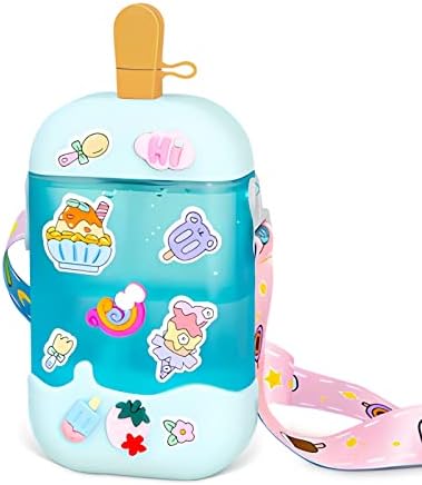  Cute Water Bottles With Straws, Sports Mobile Phone Travel Cup, Portable Large-Capacity Water Juice Drinking Cups With Random Stickers, Suitable For Outdoor Camping