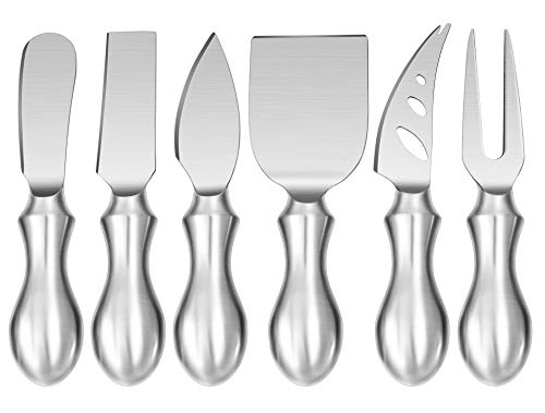  Premium 6-Piece Cheese Knives Set - Complete Stainless Steel Cheese Knife Collection, Gifts For Mother's Day/Birthday/Parties/Wedding/Bridal Shower/Housewarming/Thanksgiving/Christmas