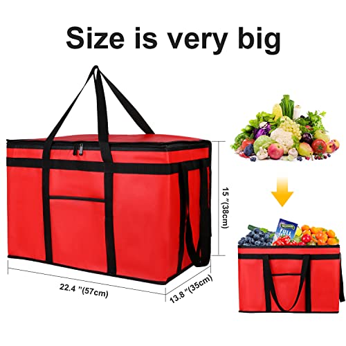  Musbus Premium Insulated Food Delivery Bag 23x14x15 Inches Waterproof Catering Supply Bag For Hot Food Delivery - Premium Food Warmer Bag For Uber Eats And Doordash Food Delivery Heavy Duty