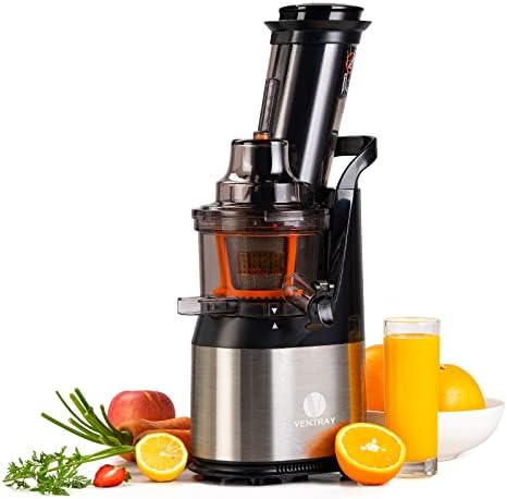  Slow Press Masticating Juicer,Easy To Clean,BPA Free,Vegetable,Fruits Juice,Compact,Black