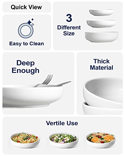  Pasta Bowls 45 OZ, Large Salad Bowls And Serving Bowls, Soup Bowl, Ceramic Pasta Plates - 8.5 Inch, Set Of 4, White