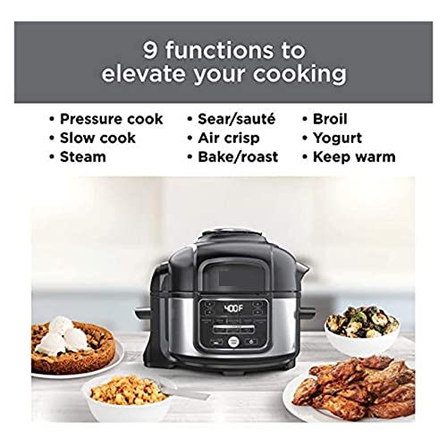  9-in-1 Pressure Cooker And Air Fryer With Nesting Broil Rack, 5 Quart, Stainless Steel