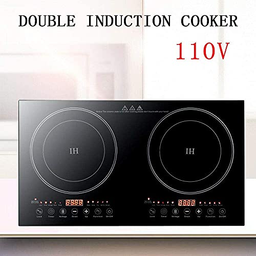  2400W Double Induction Cooktop 110V Digital Induction Cooker Dual Burner Portable Countertop Burner