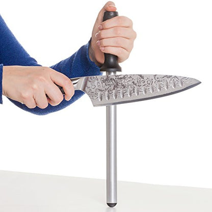  10 Inch Oval Diamond Knife Sharpener With Black Non Slip Handle Pro-Series Collection