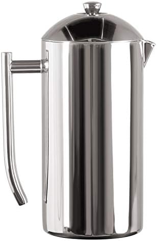  Double-Walled Stainless-Steel French Press Coffee Maker, Polished, 17 Ounces