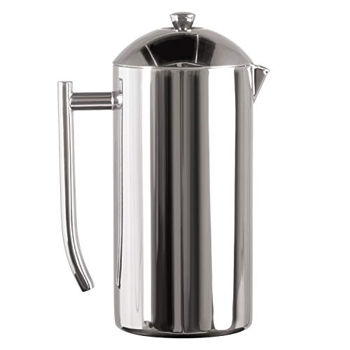  Double-Walled Stainless-Steel French Press Coffee Maker, Polished, 17 Ounces