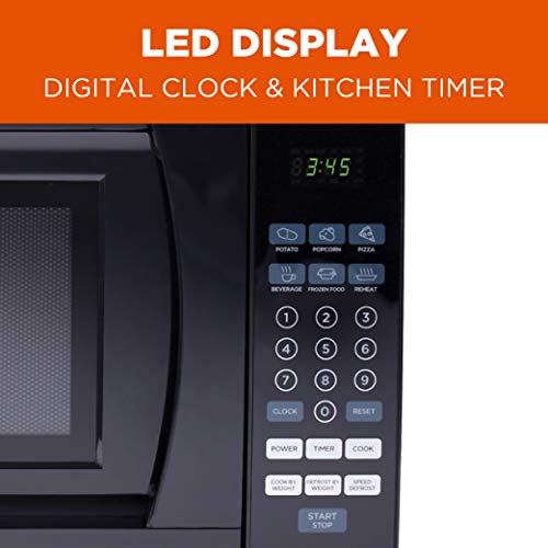  Commercial Chef CHM770B Countertop Microwave, 0.7 Cubic Feet, Black & BLACK+DECKER BCRK17B Compact Refrigerator Energy Star Single Door Mini Fridge With Freezer, 1.7 Cubic Feet, Black