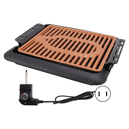  Healthy Electric Frying Pan Durable NonStick No Smoke Copper Large Electric Frying Pan Removable Tray Fast Heating For Party US Plug 125V