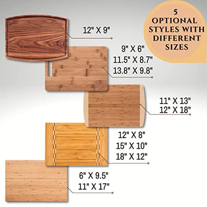  Personalized Cutting Board, 11 Designs, 5 Wood Styles Cutting Board - Wedding Gifts For Couple, Housewarming Gifts, Personalized Gifts For Mom And Dad, Grandma Gifts, Engraved Kitchen Sign
