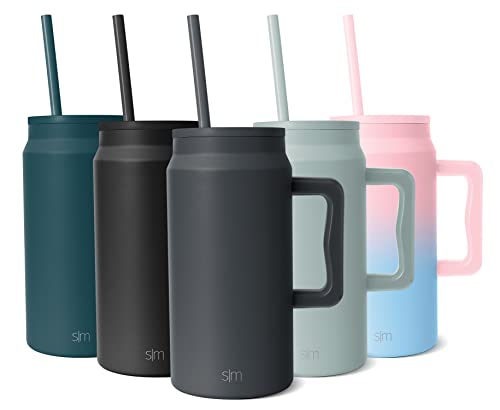  50 Oz Mug Tumbler With Handle And Straw Lid | Reusable Insulated Stainless Steel Large Travel Jug Water Bottle | Valentines Gifts For Him & Her | Trek Collection | 50oz | Graphite