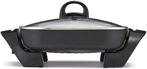 Bella Electric Skillet And Frying Pan With Glass Lid, Nonstick Coating, Cool Touch Handles, Removable Heating Probe, Dishwasher Safe, 12 X 12 Inch, Copper