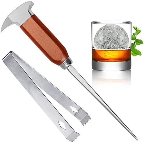  Ice Pick - 7 Inch Stainless Steel Ice Crusher With Wood Handle, Japanese Style Ice Chipper Dual-action Ice Chisel Ideal For Bars And Home