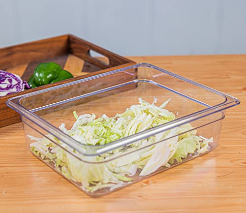  Luston 6-Pack Polycarbonate Food Pan,Half Size, 4" Deep,clear,NSF
