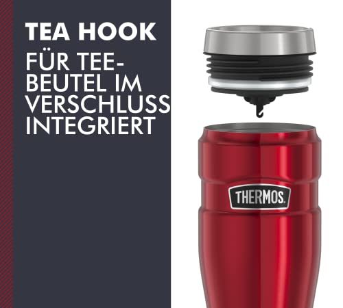 Thermos 4002.248.047 Flask 0.47 Litre Stainless King Flask, Cranberry, 8,4x8,4x19,8 Cm
